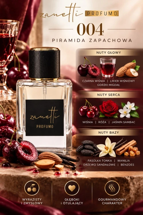 Zanetti 004 – perfumy wiśniowe unisex – piramida i nuty zapachowe.webp